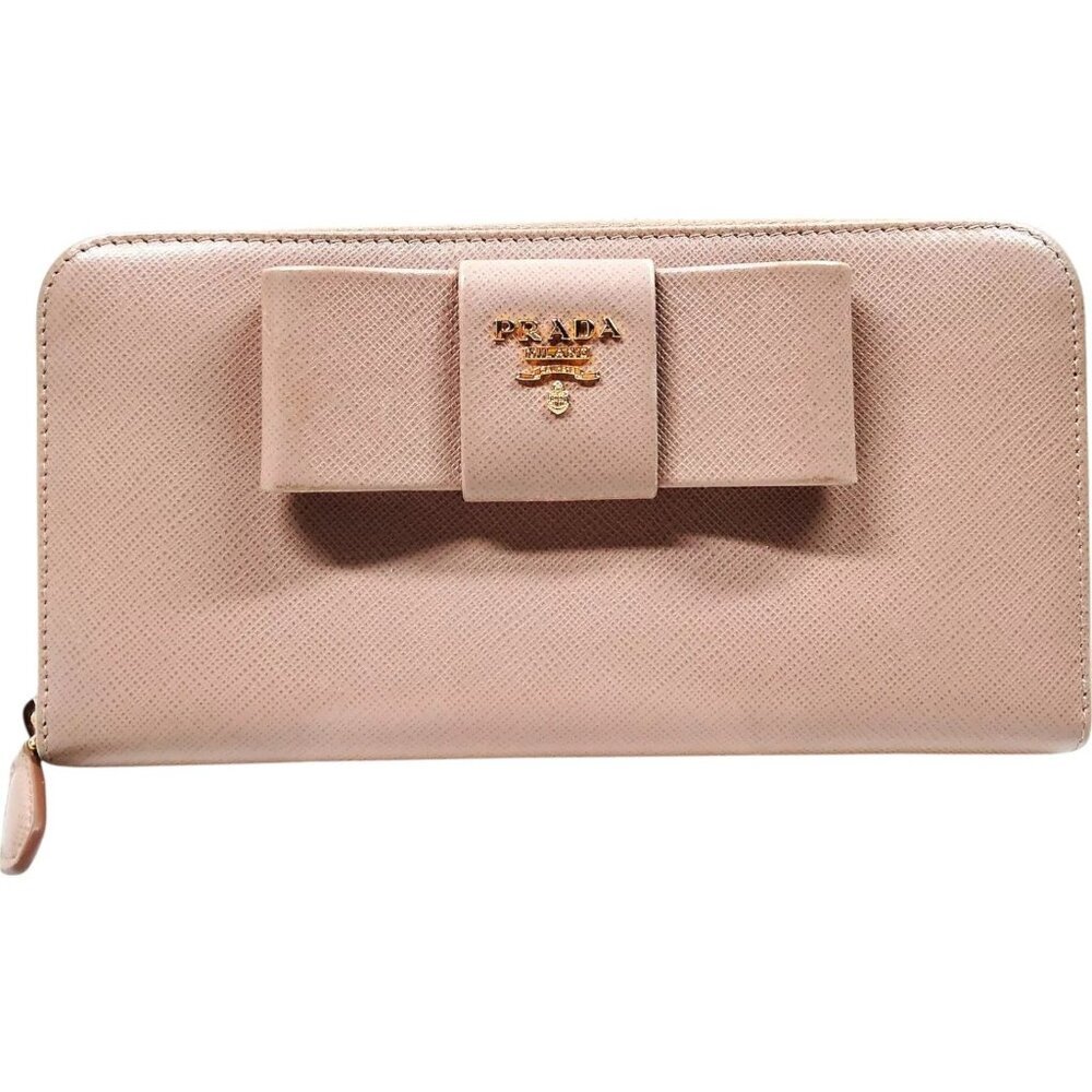 762201BF (L2) Prada Wallet Long Pink Leather​